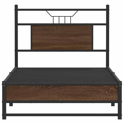 Bed Frame without Mattress Brown Oak 80x200 cm Engineered Wood