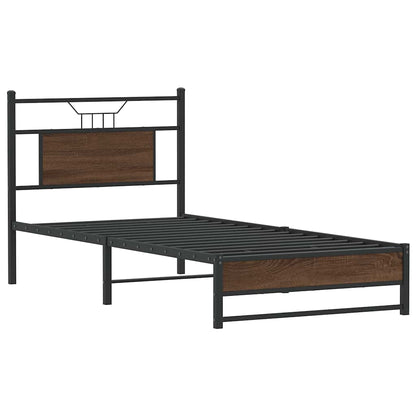 Bed Frame without Mattress Brown Oak 90x190 cm Single Engineered Wood