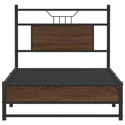 Bed Frame without Mattress Brown Oak 90x190 cm Single Engineered Wood