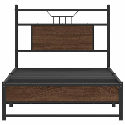 Bed Frame without Mattress Brown Oak 90x200 cm Engineered Wood