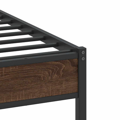 Bed Frame without Mattress Brown Oak 90x200 cm Engineered Wood