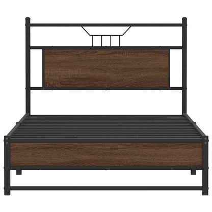 Bed Frame without Mattress Brown Oak 100x190 cm Engineered Wood