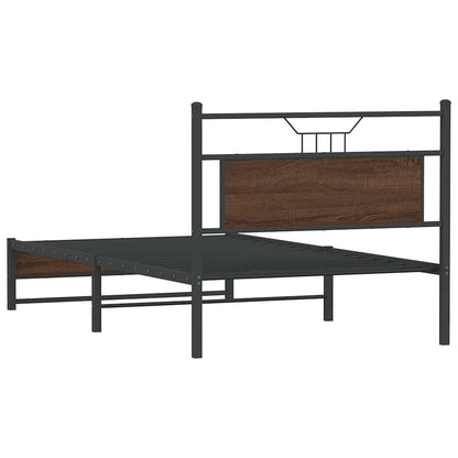 Bed Frame without Mattress Brown Oak 100x190 cm Engineered Wood