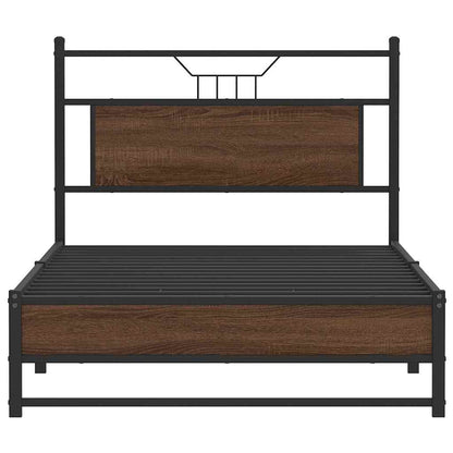 Bed Frame without Mattress Brown Oak 107x203 cm Engineered Wood