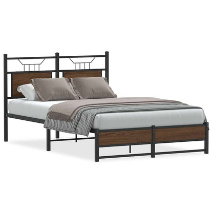 Bed Frame without Mattress Brown Oak 120x190 cm Small Double Engineered Wood