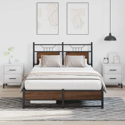 Bed Frame without Mattress Brown Oak 120x190 cm Small Double Engineered Wood