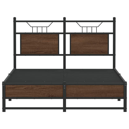 Bed Frame without Mattress Brown Oak 120x190 cm Small Double Engineered Wood