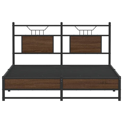 Bed Frame without Mattress Brown Oak 137x190 cm Engineered Wood