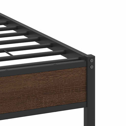 Bed Frame without Mattress Brown Oak 140x190 cm Engineered Wood