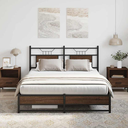 Bed Frame without Mattress Brown Oak 150x200 cm King Size Engineered Wood