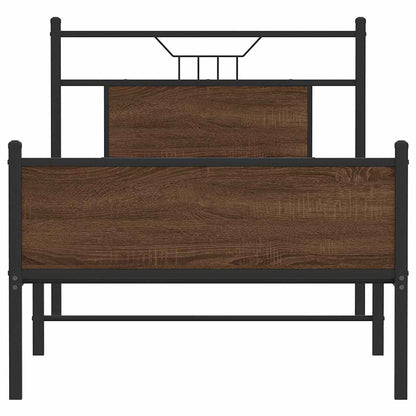 Bed Frame without Mattress Brown Oak 90x190 cm Single Engineered Wood