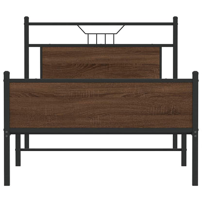 Bed Frame without Mattress Brown Oak 100x200 cm Engineered Wood