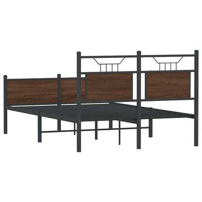 Bed Frame without Mattress Brown Oak 120x190 cm Small Double Engineered Wood