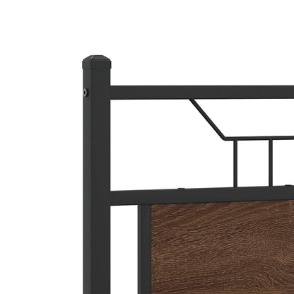 Bed Frame without Mattress Brown Oak 120x190 cm Small Double Engineered Wood