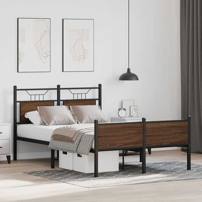 Bed Frame without Mattress Brown Oak 120x200 cm Engineered Wood