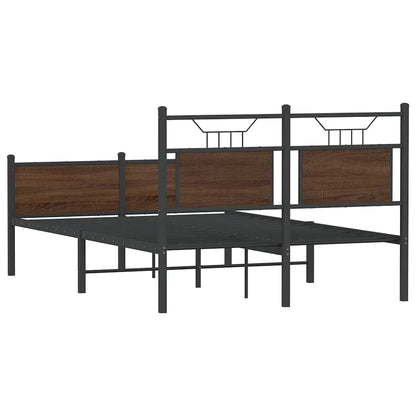Bed Frame without Mattress Brown Oak 120x200 cm Engineered Wood