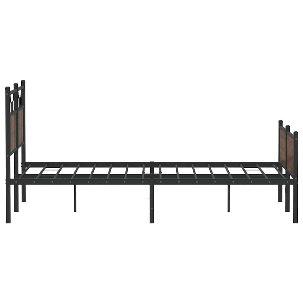 Bed Frame without Mattress Brown Oak 140x200 cm Engineered Wood