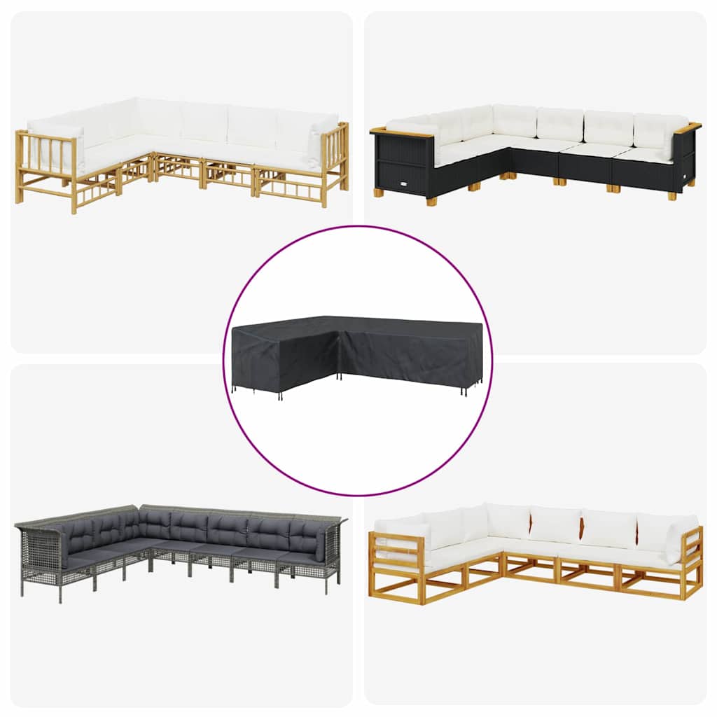 Outdoor Furniture Cover Black 286 x 222 x 80 cm 600D fabric