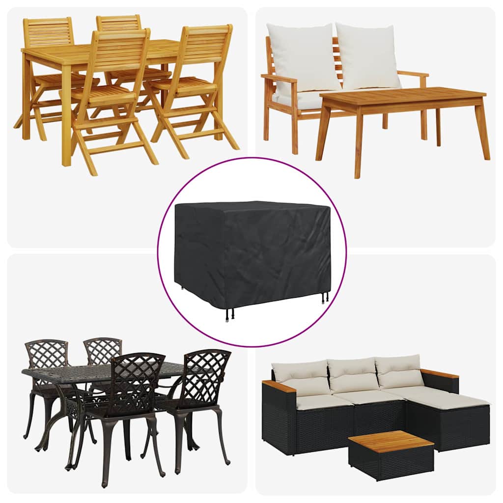 Outdoor Furniture Cover Black 125 x 125 x 74 cm 600D fabric