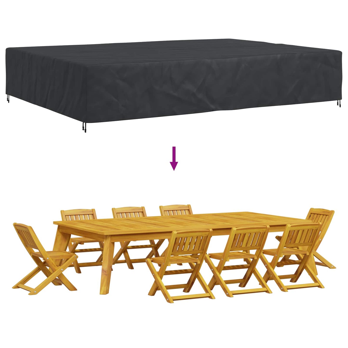 Outdoor Furniture Cover Black 400 x 300 x 70 cm 210D
