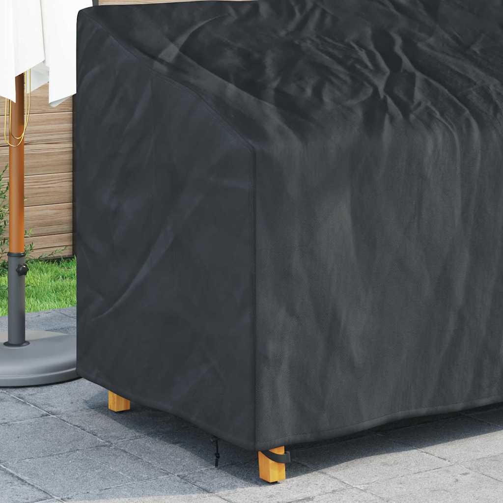Garden Bench Cover Black 205 x 85 x 65 / 94 cm 210D fabric