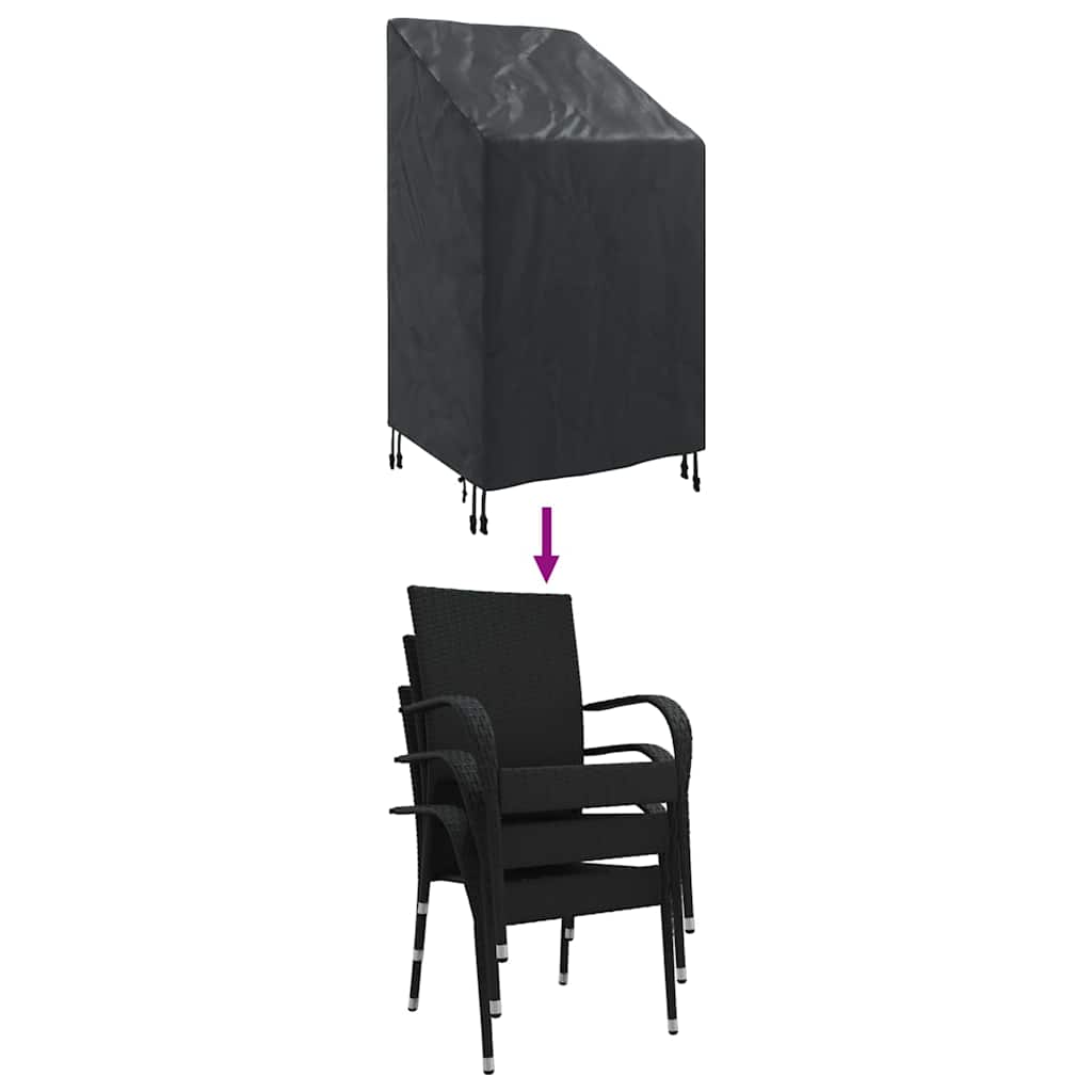 Garden Chair Cover Black 70 x 70 x 85 / 125 cm 210D fabric