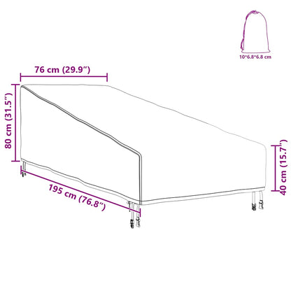 Outdoor Furniture Cover 195 x 76 x 82 cm 210D oxford fabric