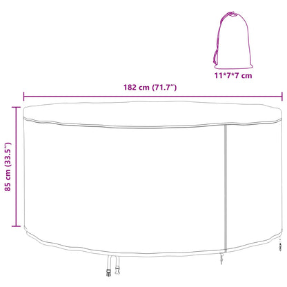 Outdoor Furniture Cover Black 182 x 182 x 85 cm 600D fabric