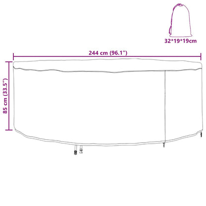 Outdoor Furniture Cover 244 x 244 x 85 cm 600D oxford fabric