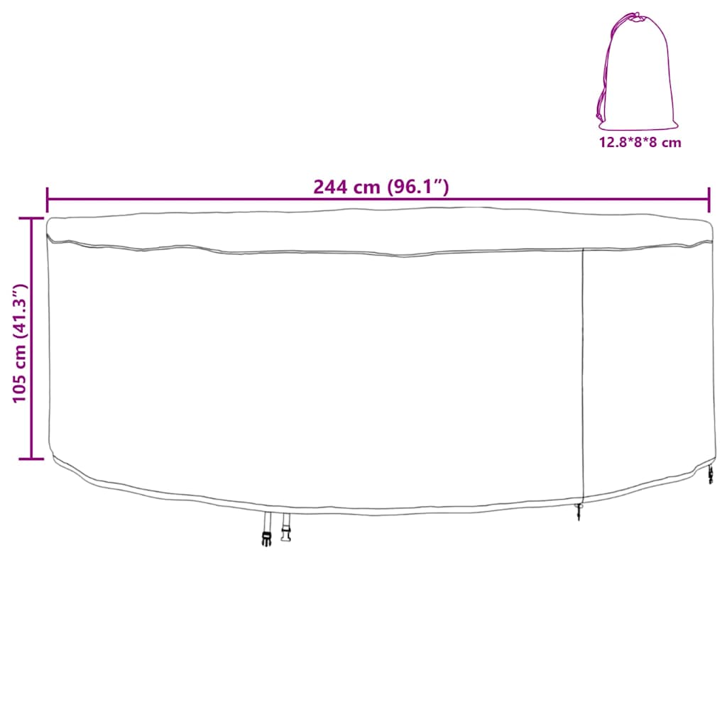 Outdoor Furniture Cover 244 x 244 x 105 cm 420D oxford fabric