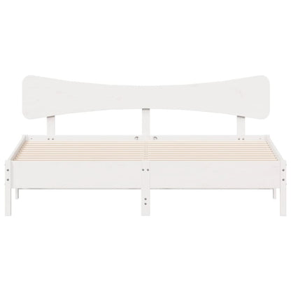 Bed Frame without Mattress White 200x200 cm Solid Wood Pine