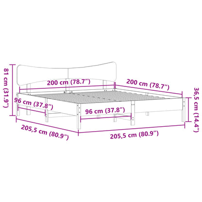 Bed Frame without Mattress White 200x200 cm Solid Wood Pine