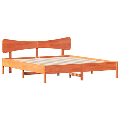 Bed Frame without Mattress Wax Brown 180x200 cm Super King Solid Wood Pine