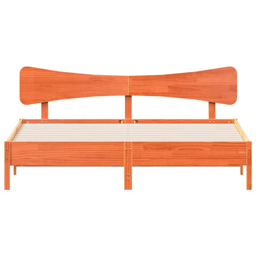 Bed Frame without Mattress Wax Brown 180x200 cm Super King Solid Wood Pine