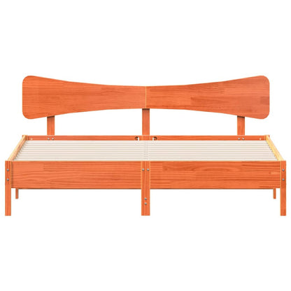 Bed Frame without Mattress Wax Brown 180x200 cm Super King Solid Wood Pine