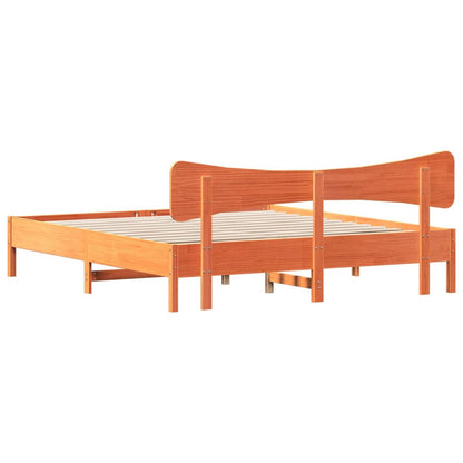 Bed Frame without Mattress Wax Brown 180x200 cm Super King Solid Wood Pine