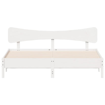 Bed Frame without Mattress White 160x200 cm Solid Wood Pine