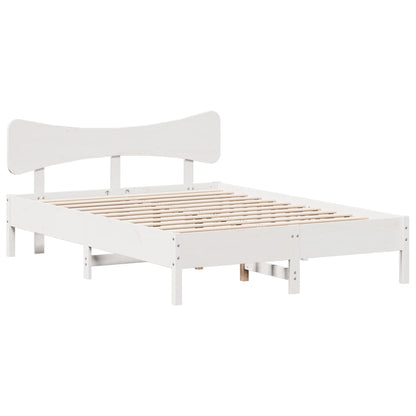 Bed Frame without Mattress White 120x200 cm Solid Wood Pine
