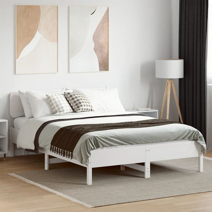 Bed Frame without Mattress White 120x200 cm Solid Wood Pine