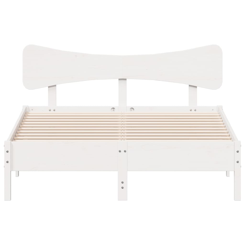Bed Frame without Mattress White 120x200 cm Solid Wood Pine
