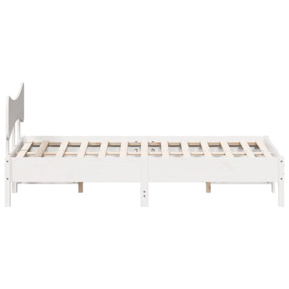 Bed Frame without Mattress White 120x200 cm Solid Wood Pine