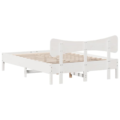 Bed Frame without Mattress White 120x200 cm Solid Wood Pine