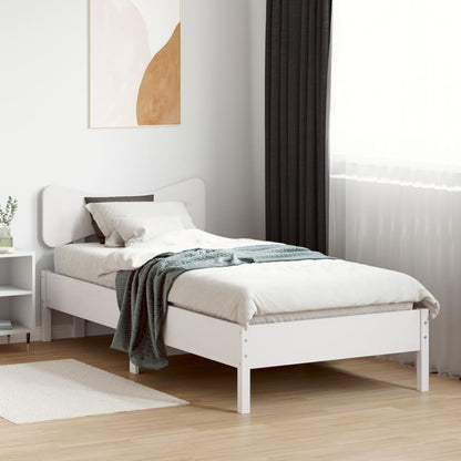 Bed Frame without Mattress White 100x200 cm Solid Wood Pine