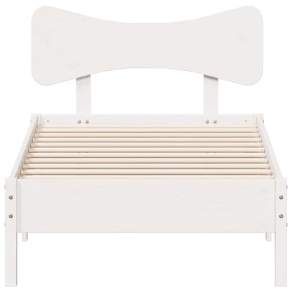 Bed Frame without Mattress White 100x200 cm Solid Wood Pine