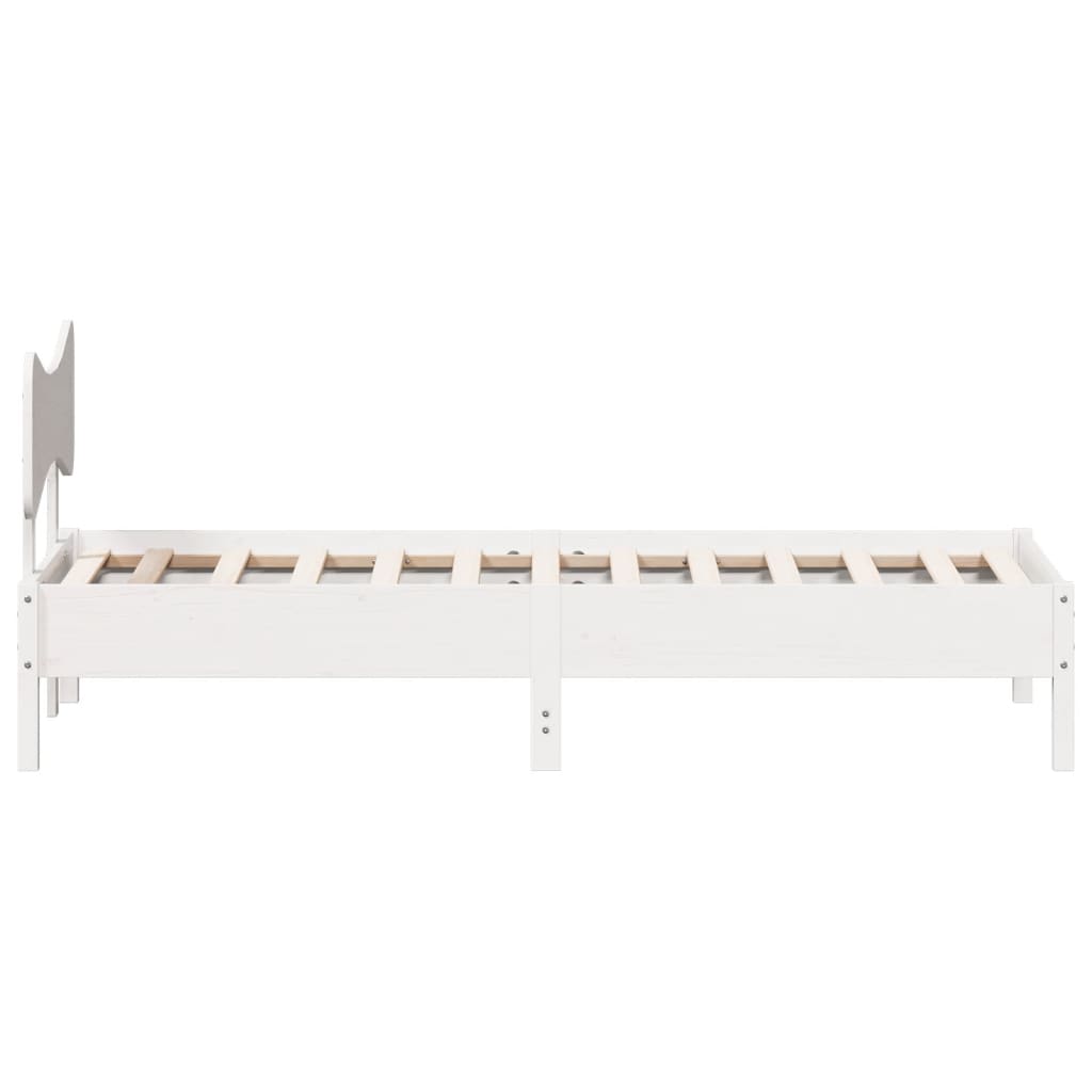 Bed Frame without Mattress White 100x200 cm Solid Wood Pine