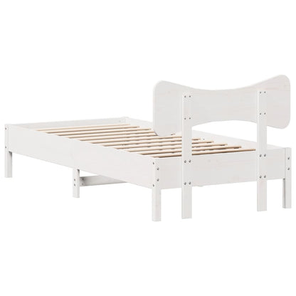 Bed Frame without Mattress White 100x200 cm Solid Wood Pine