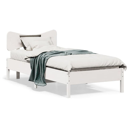 Bed Frame without Mattress White 100x200 cm Solid Wood Pine