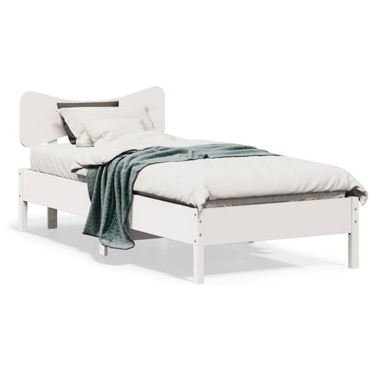Bed Frame without Mattress White 100x200 cm Solid Wood Pine