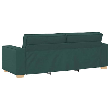 3-Seater Sofa with Cushion Dark green 220 x 78 x 84 cm Fabric