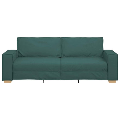 3-Seater Sofa with Cushion Dark green 220 x 78 x 84 cm Fabric
